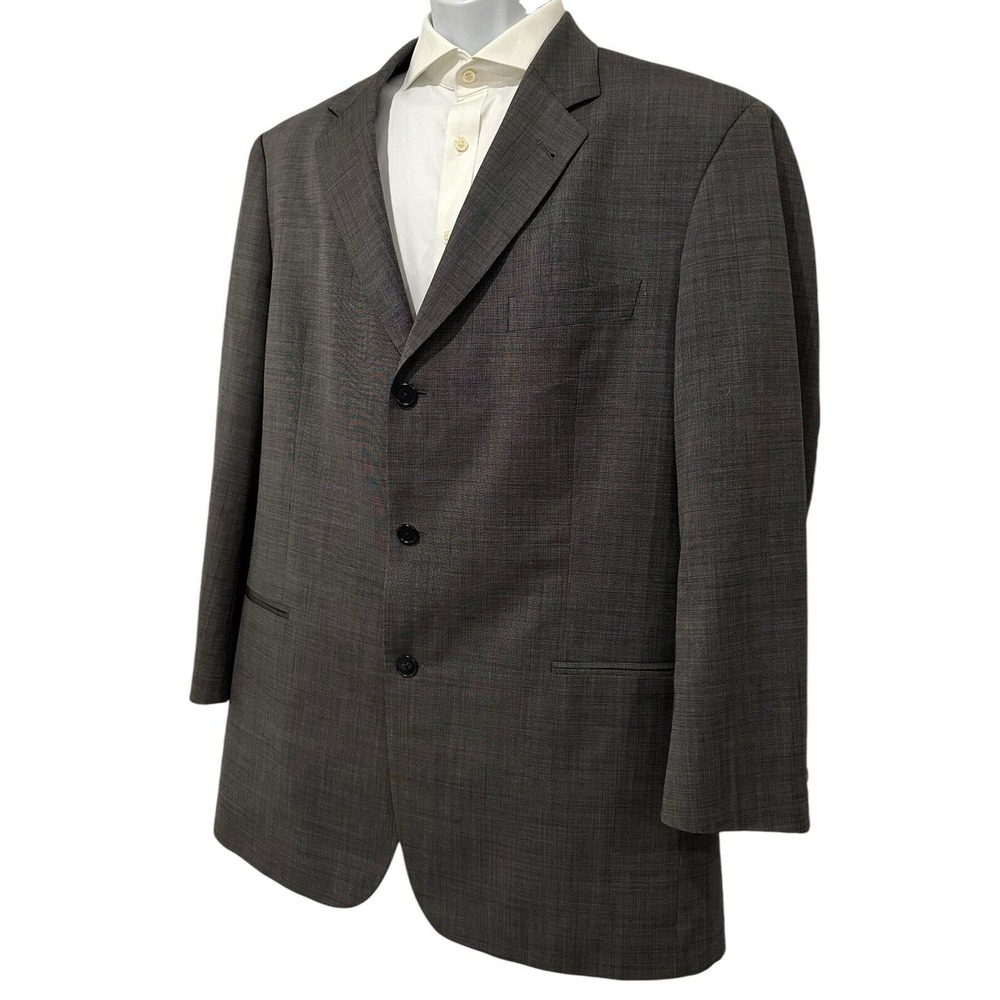 HUGO BOSS Mens Blazer Gray 100% Virgin Wool Blazer Guabello Super 130s 48R‎